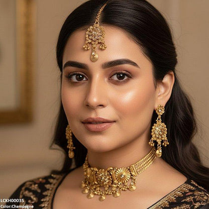 LCKH00035 ANI Flower Tear Drop Choker Set - LCKH