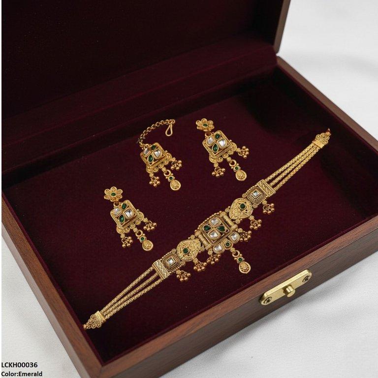 LCKH00036 ANI Tear Flower Drop Choker Set - LCKH