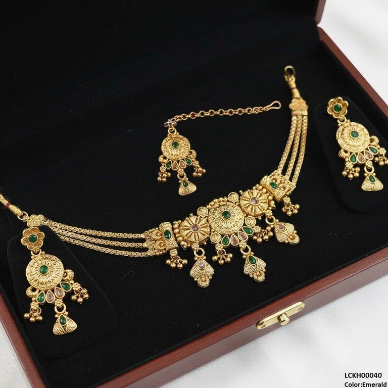 LCKH00040 ANI Flower/Tear Drop Choker Set - LCKH