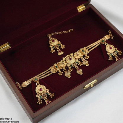 LCKH00040 ANI Flower/Tear Drop Choker Set - LCKH