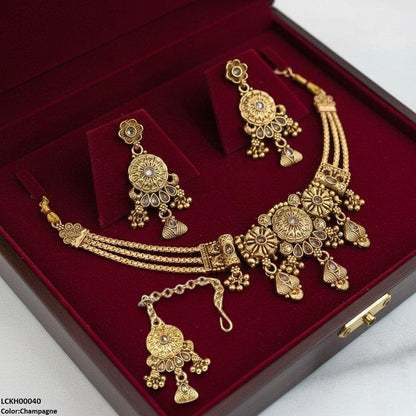 LCKH00040 ANI Flower/Tear Drop Choker Set - LCKH