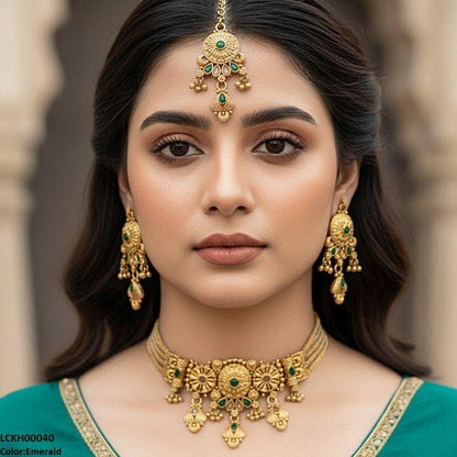 LCKH00040 ANI Flower/Tear Drop Choker Set - LCKH