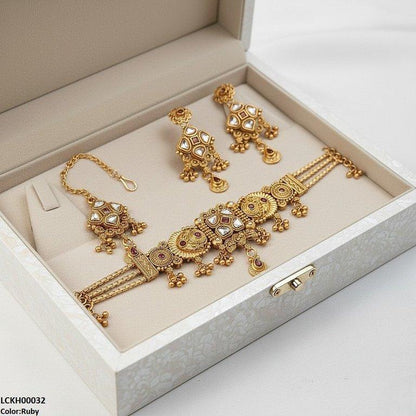 LCKH00032 ANI Square Tear Drop Choker Set - LCKH