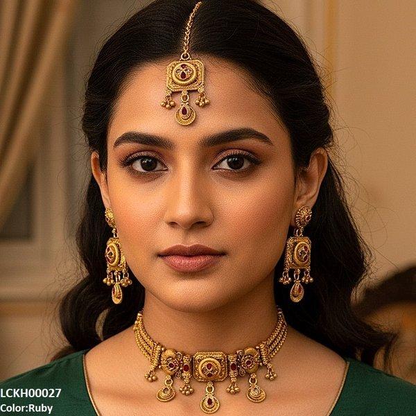 LCKH00027 ANI Tear Flower Choker Set - LCKH