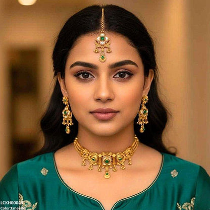 LCKH00043 ANI Flower Tear Drop Choker Set - LCKH