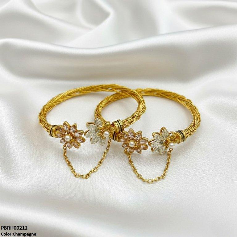 PBRH00211 MZM Flower Bangles Set Adjustable - PBRH