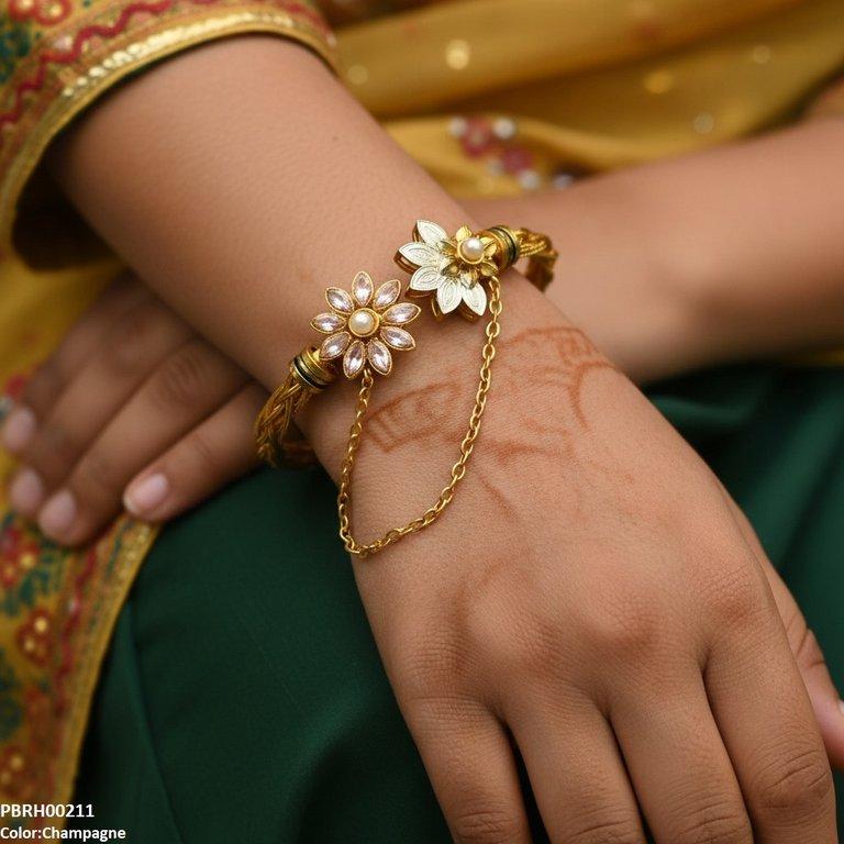 PBRH00211 MZM Flower Bangles Set Adjustable - PBRH