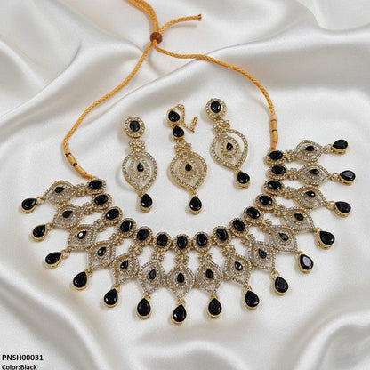 PNSH00031 FRN Tear Drop Necklace Set - PNSH