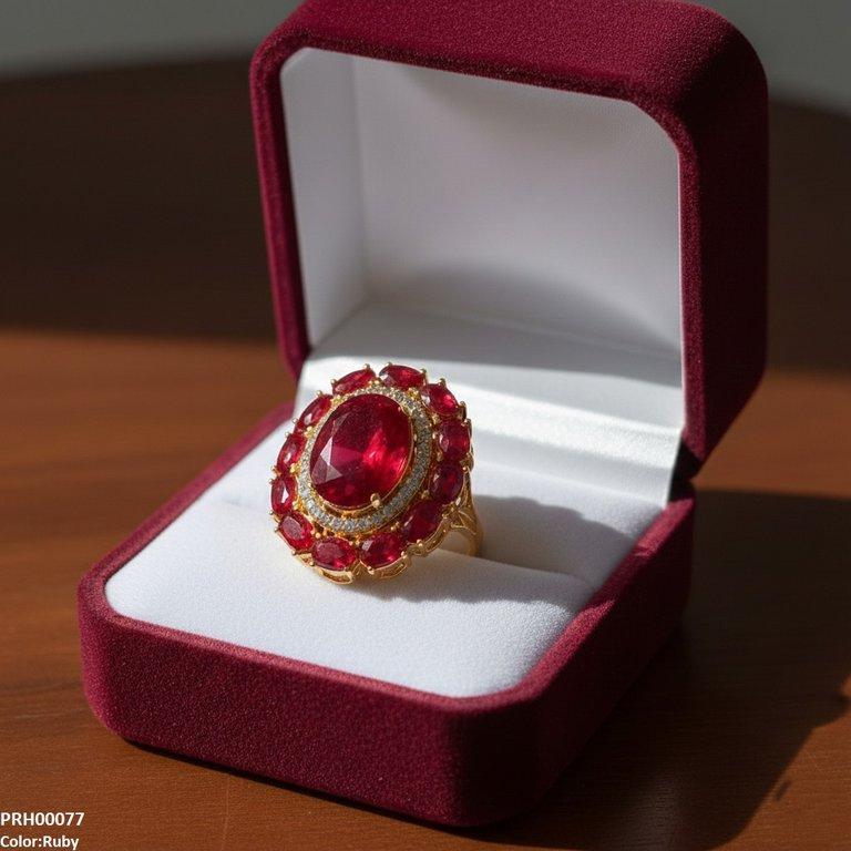 PRH00077 FRN Oval Flower Ring Adjustable - PRH