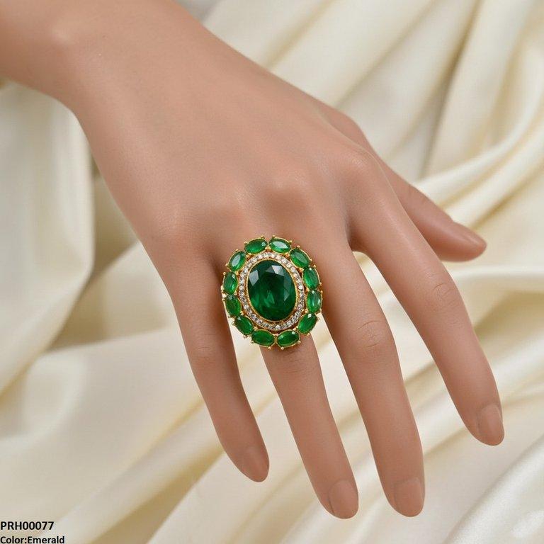 PRH00077 FRN Oval Flower Ring Adjustable - PRH