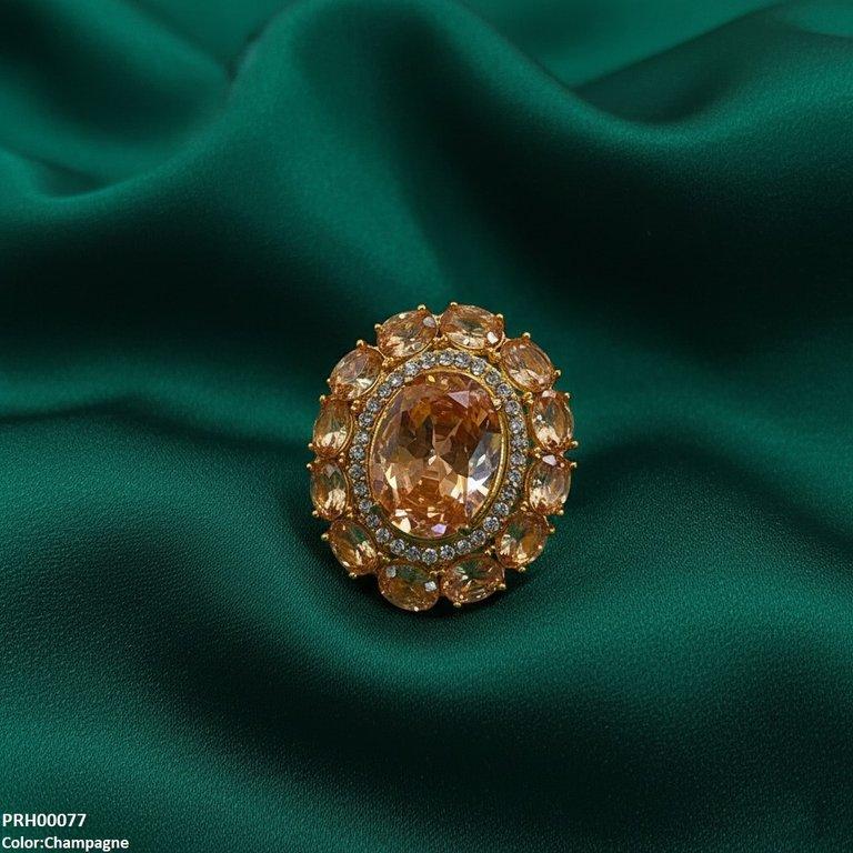 PRH00077 FRN Oval Flower Ring Adjustable - PRH