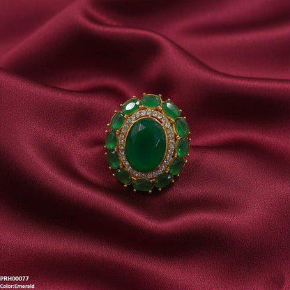 PRH00077 FRN Oval Flower Ring Adjustable - PRH