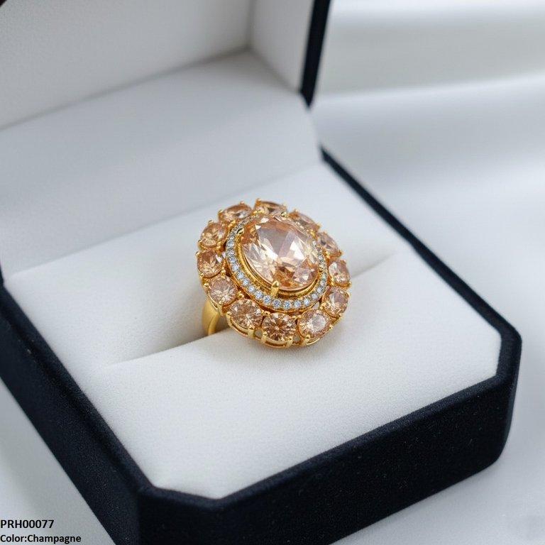 PRH00077 FRN Oval Flower Ring Adjustable - PRH