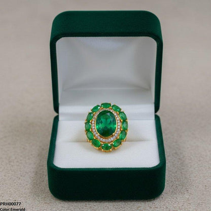 PRH00077 FRN Oval Flower Ring Adjustable - PRH