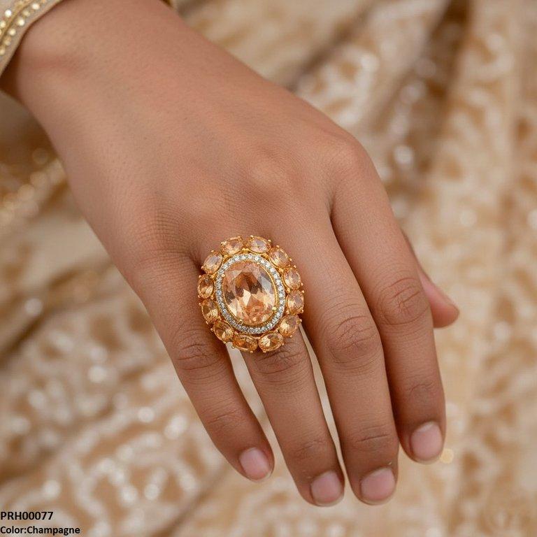 PRH00077 FRN Oval Flower Ring Adjustable - PRH