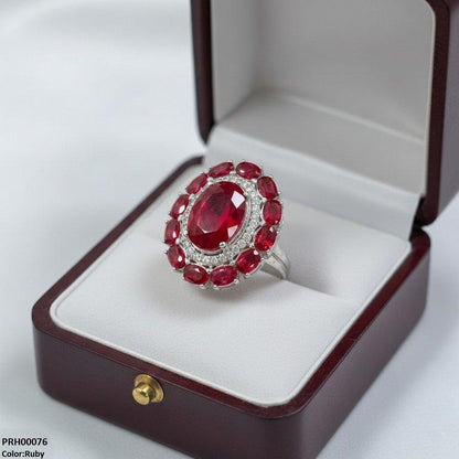 PRH00076 FRN Oval Flower Ring Adjustable - PRH