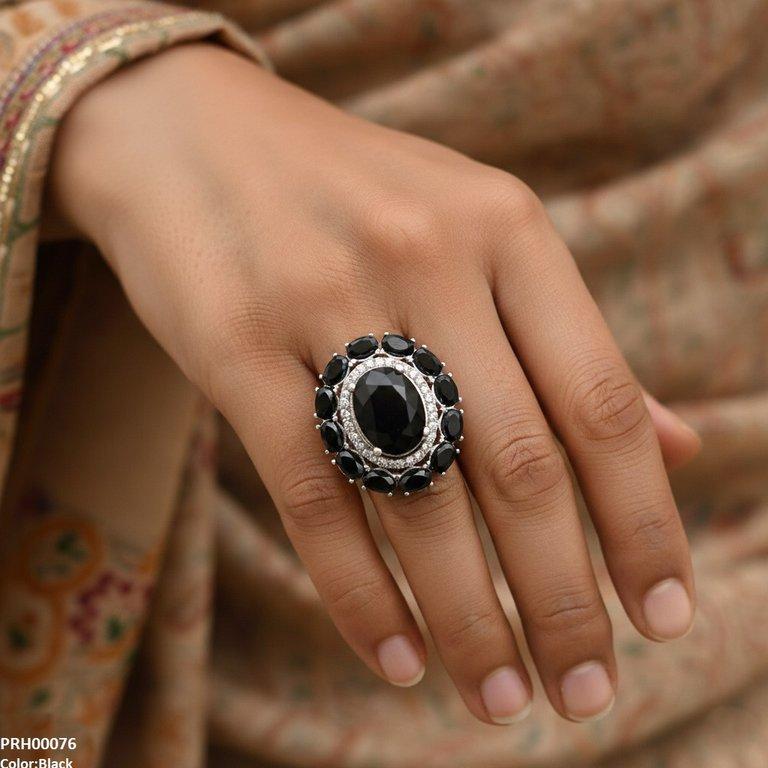 PRH00076 FRN Oval Flower Ring Adjustable - PRH