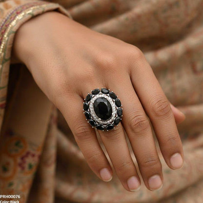 PRH00076 FRN Oval Flower Ring Adjustable - PRH