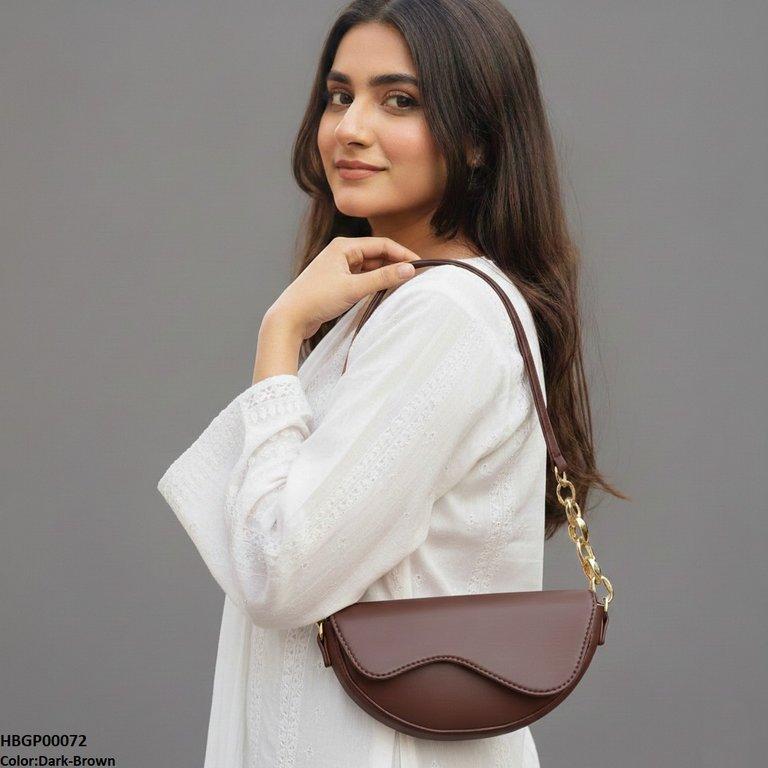 HBGP00072 Aurelia Saddle Armpit Bag Dark Brown