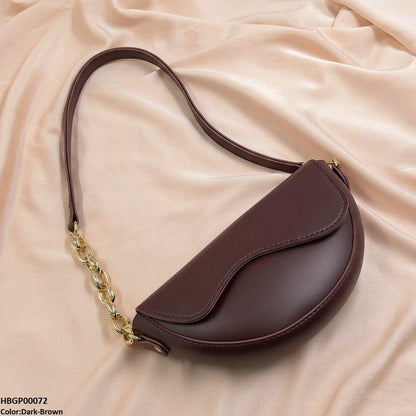HBGP00072 Aurelia Saddle Armpit Bag Dark Brown