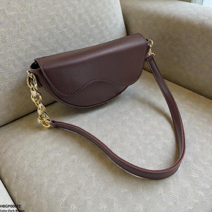 HBGP00072 Aurelia Saddle Armpit Bag Dark Brown