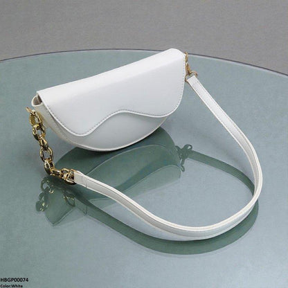 HBGP00074 Aurelia Saddle Armpit Bag White