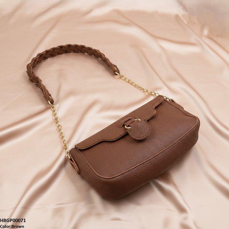 HBGP00071 Willow Strap Jute Armpit Bag Brown