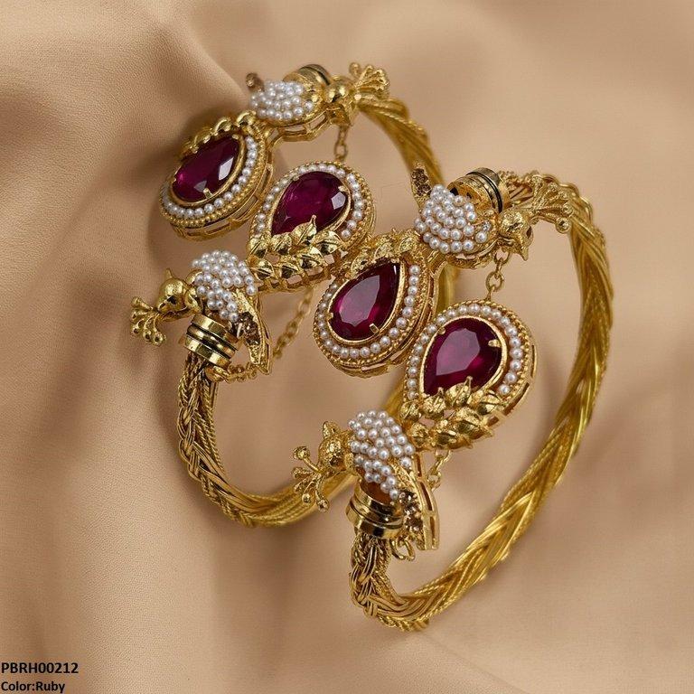 PBRH00212 MZM Tear/Pearl Peacock Set Adjustable - PBRH