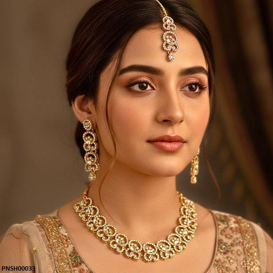 PNSH00033 MZM Oval Necklace Set - PNSH