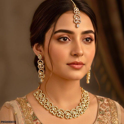 PNSH00033 MZM Oval Necklace Set - PNSH