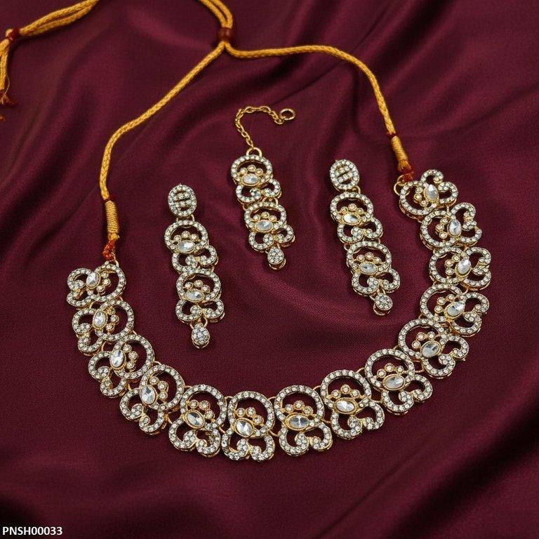 PNSH00033 MZM Oval Necklace Set - PNSH