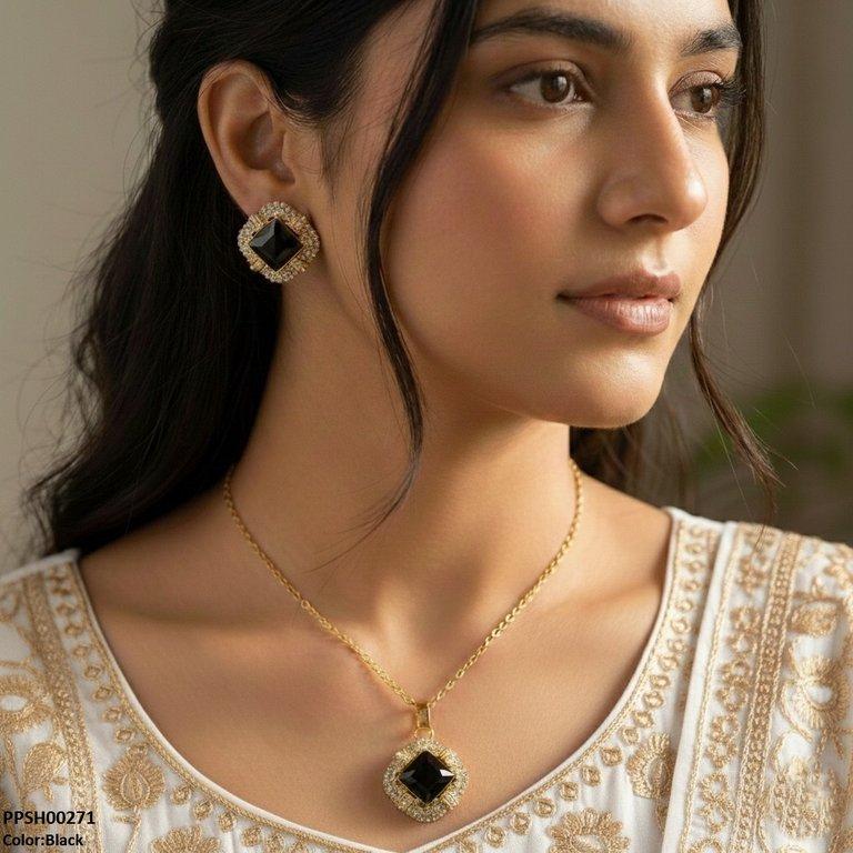 PPSH00271 MZM Square Pendant Set - PPSH