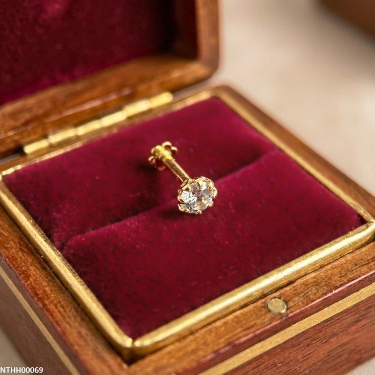 NTHH00069 FRN Round Stone Nose Pin - NTHH