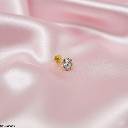 NTHH00069 FRN Round Stone Nose Pin - NTHH