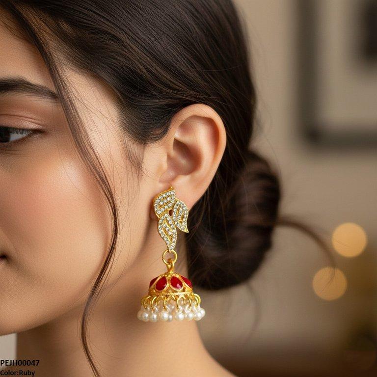 PEJH00047 FRN Tear Pearl Drop Jhumki - PEJH