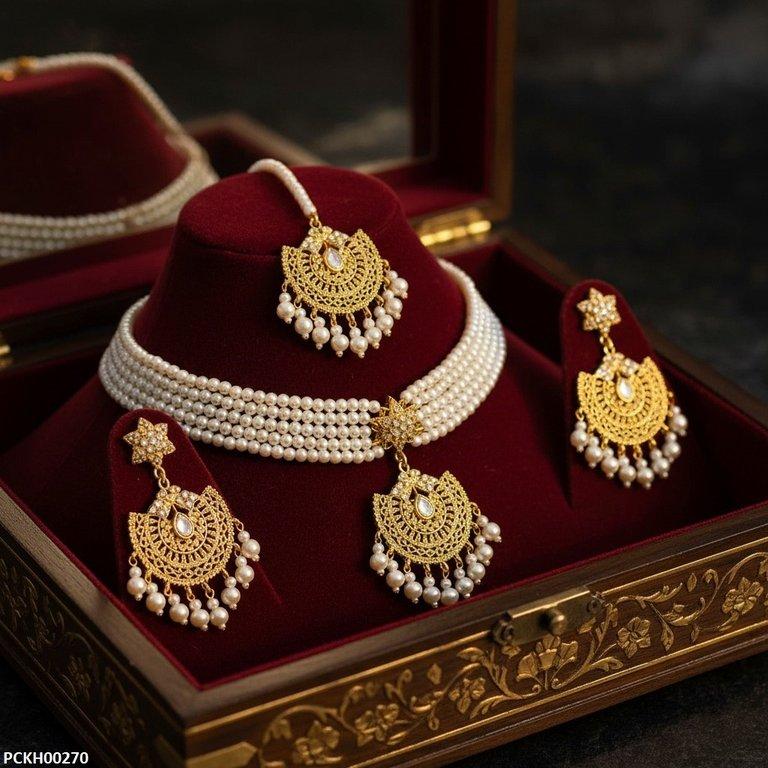 PCKH00270  MZM Star Pearl Drop Choker Set - PCKH