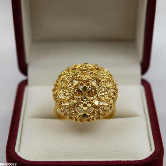 PRH00078 MZM Round Flower Ring Adjustable - PRH