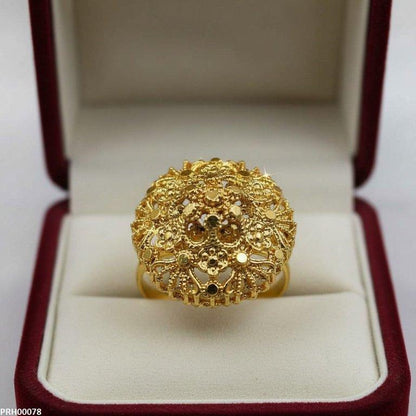 PRH00078 MZM Round Flower Ring Adjustable - PRH