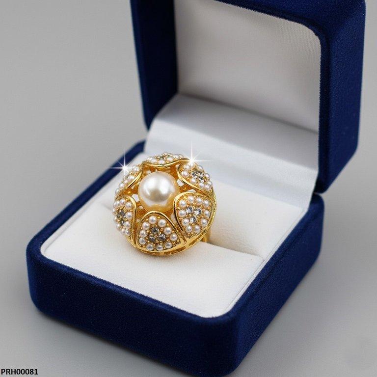 PRH00081 MZM Pearl Flower Ring Adjustable - PRH