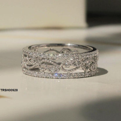 TRSH00928 KYC Filigree Flower Zircon Ring - TRSH