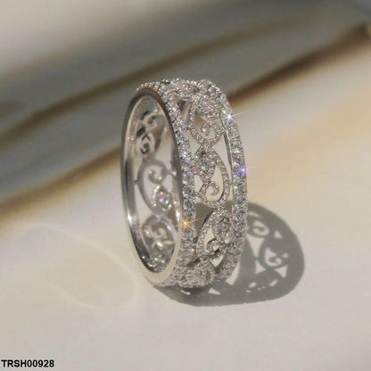 TRSH00928 KYC Filigree Flower Zircon Ring - TRSH