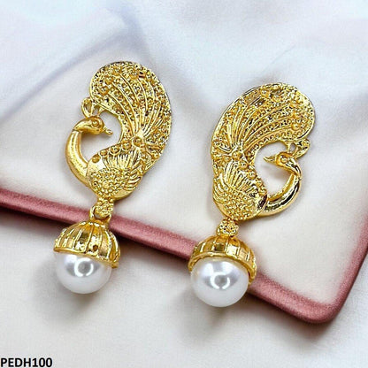 PEDH100 MZM Peacock Pearl/Drop Earrings