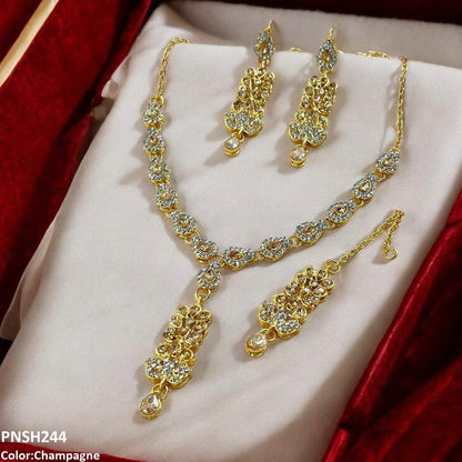 PNSH244 FRN Tear Drop Necklace Set