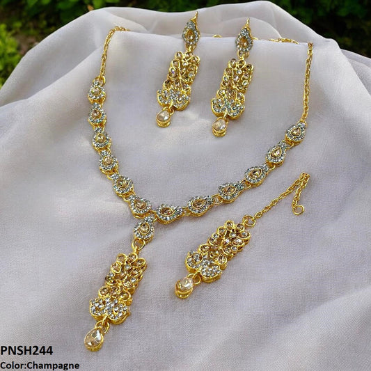 PNSH244 FRN Tear Drop Necklace Set