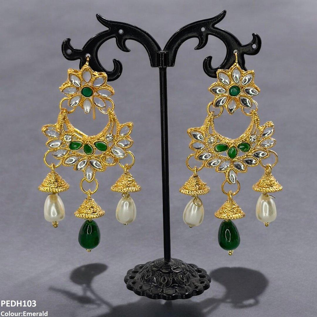 PEDH103 FRN Jhumki Pearl Drop Earrings