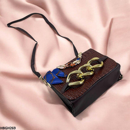 HBGH269-CYG HBGH269 CYG Silk Scarf Linked Chain Bag