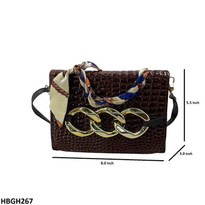 HBGH267-CYG HBGH267 CYG Silk Scarf Linked Chain Bag