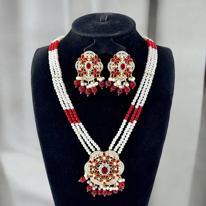 CMLH00051 SDQ Round Pearl Drop Mala Set - CMLH