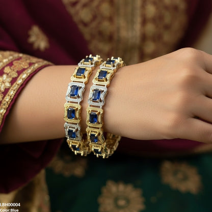 LBH00004 ANI Rectangle Stone Bangle Set - LBH