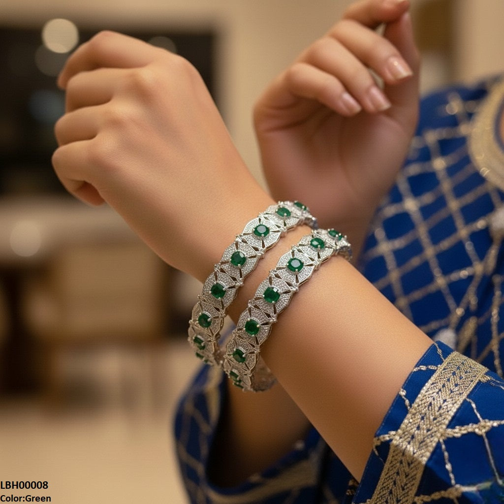 LBH00008 ANI Round Flower Bangle Set - LBH